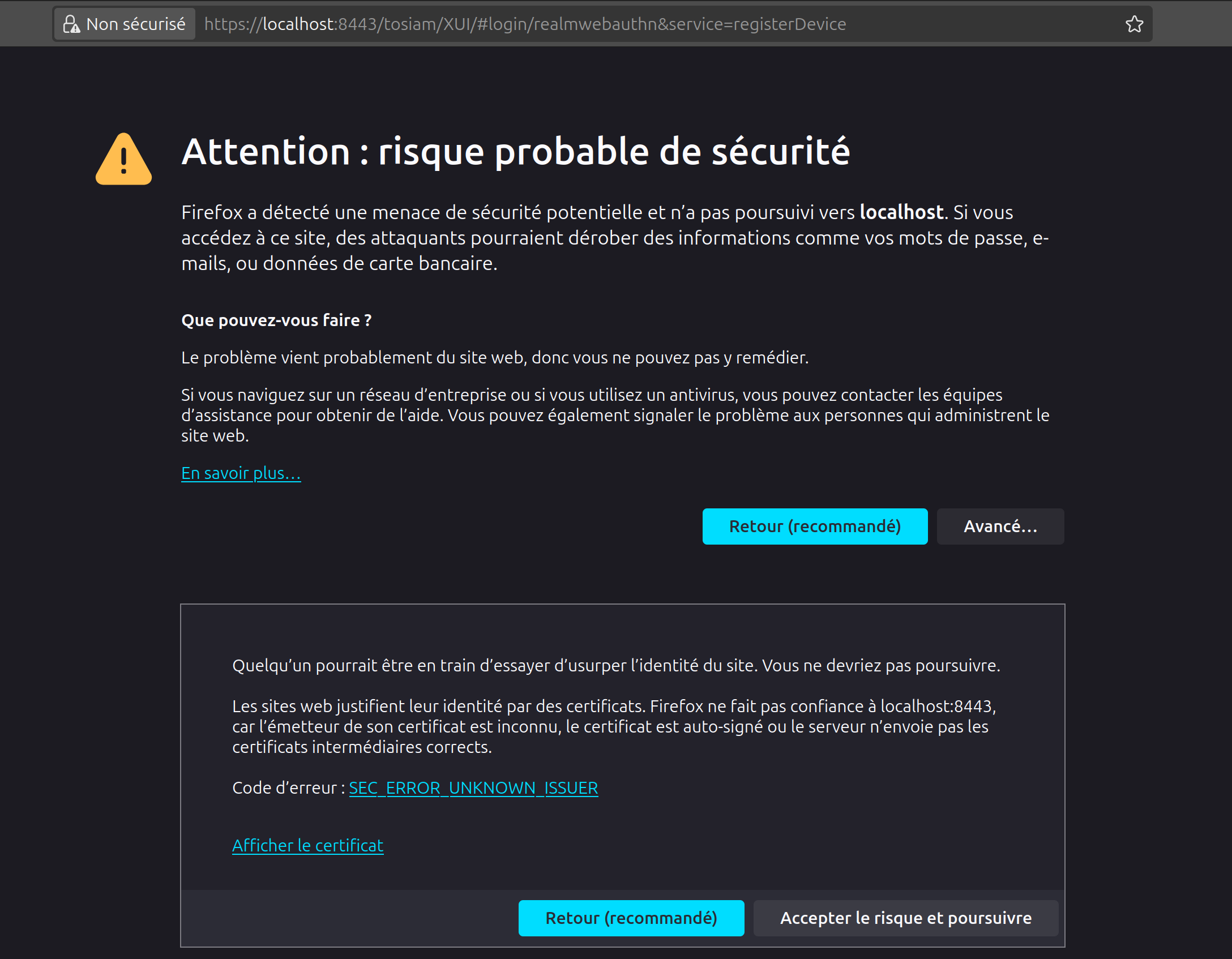 Configuration navigateur certificat