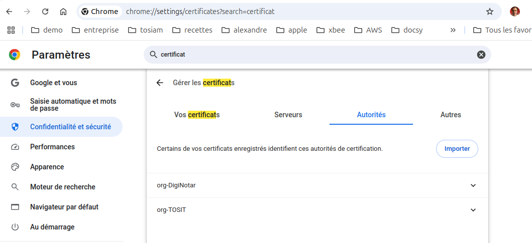 certificat root