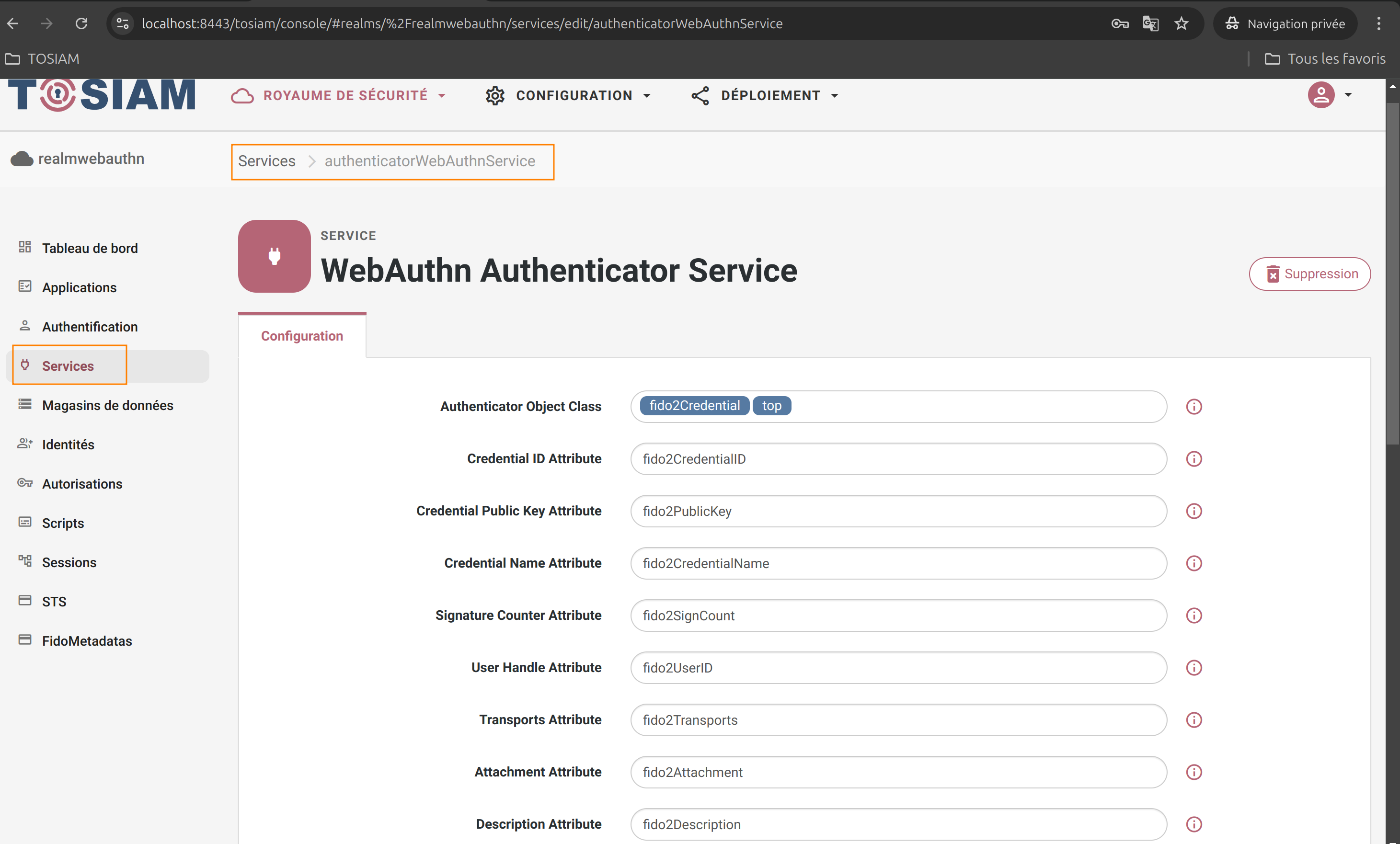 Authenticator Service config 1